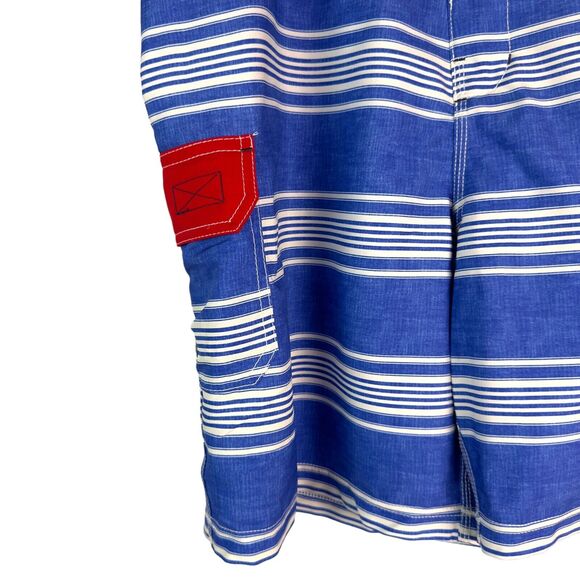 Sperry Swim Trunk Size 36 Sailaway Striped Board Shorts Hook and Loop Unlined‎ - Picture 4 of 8